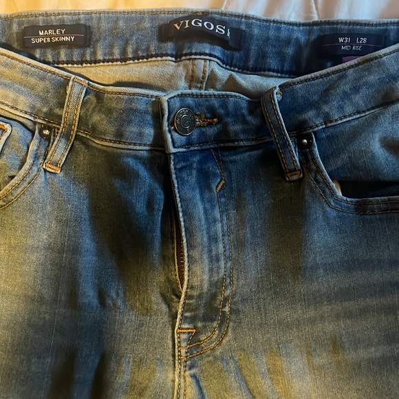 Light Blue Mid Rise Super Skinny Jeans - Picture 2 of 3